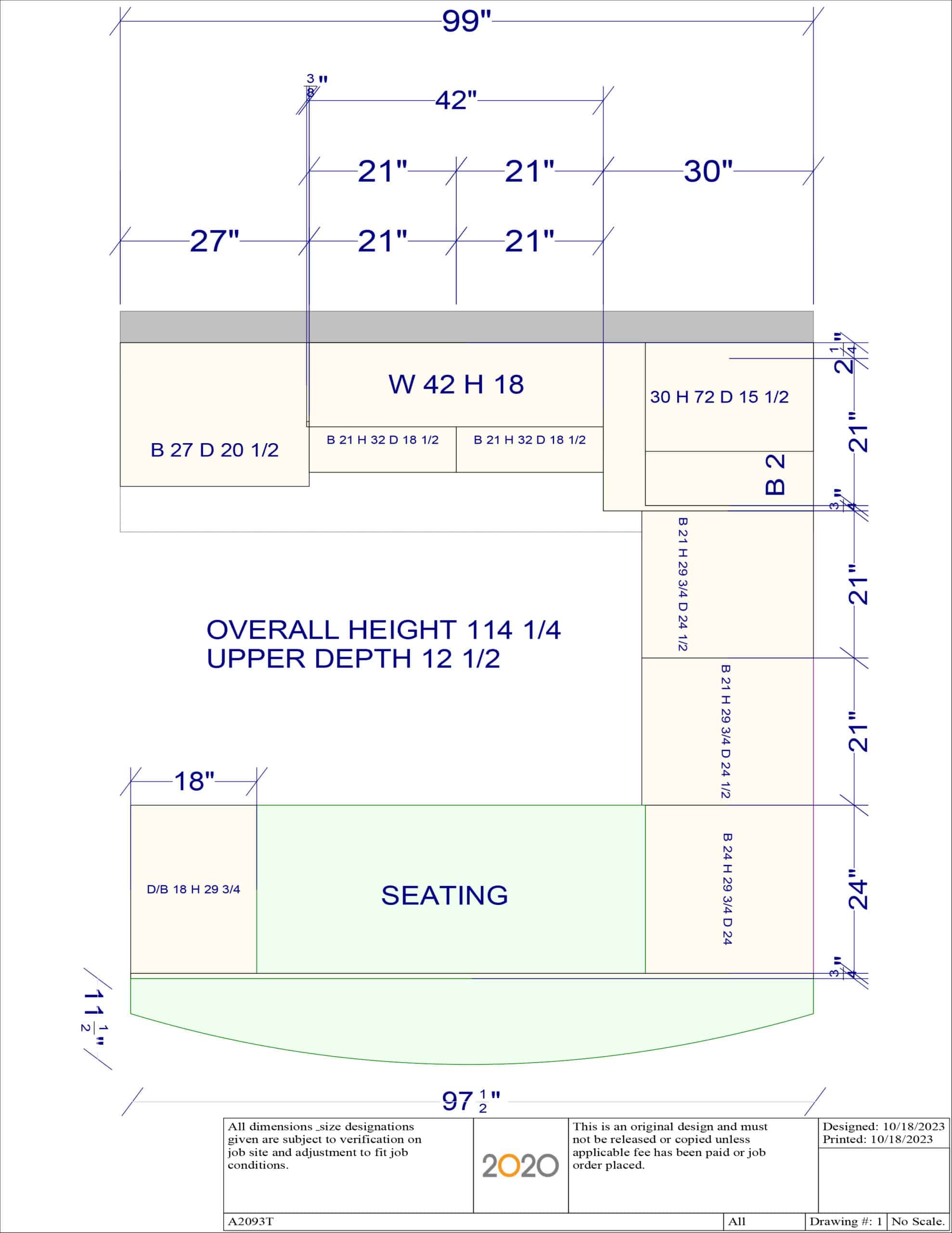 Layout for Kemper Two-Tone Transitional Showroom Display Desk Area